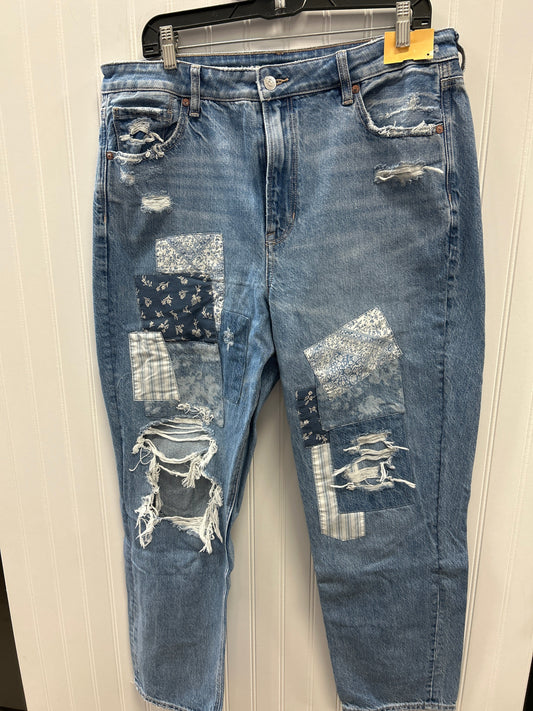 Jeans Wide Leg By American Eagle In Blue Denim, Size:14L