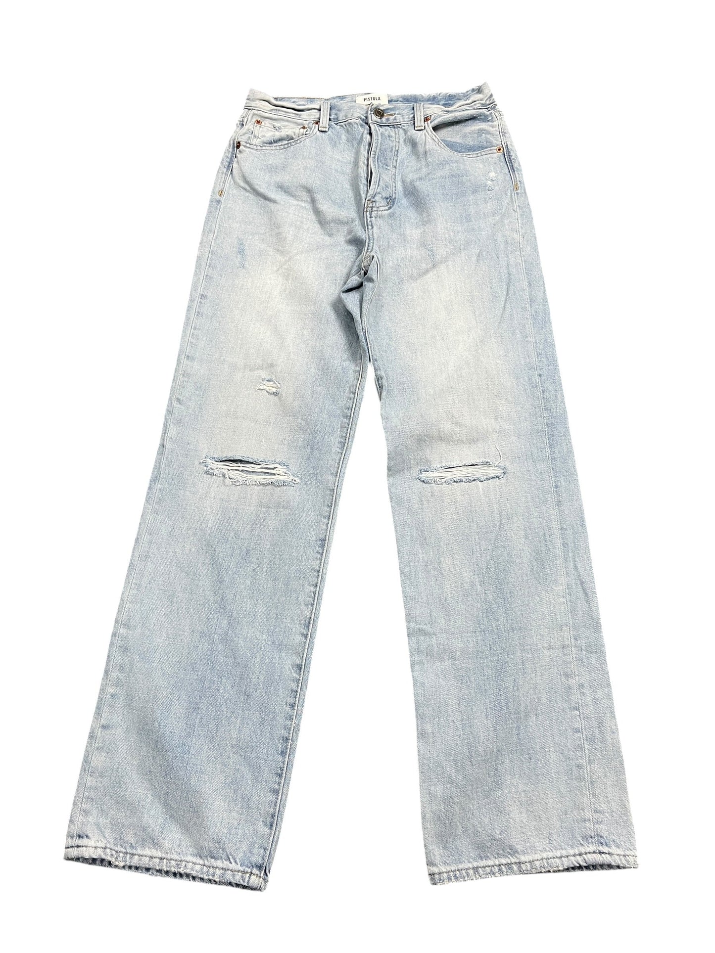 Jeans Straight By Pistola In Blue Denim, Size:8