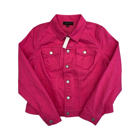 Jacket Denim By Talbots In Pink, Size:M