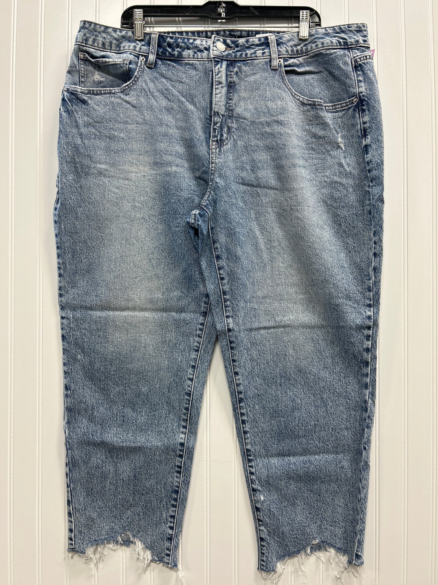 Jeans Straight By Time And Tru In Blue Denim, Size:20