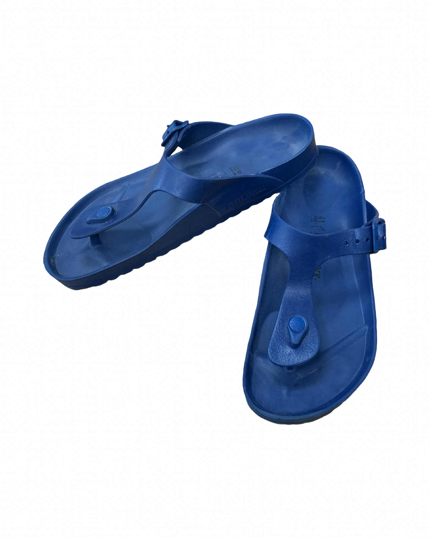 Sandals Flats By Birkenstock In Blue, Size:10.5