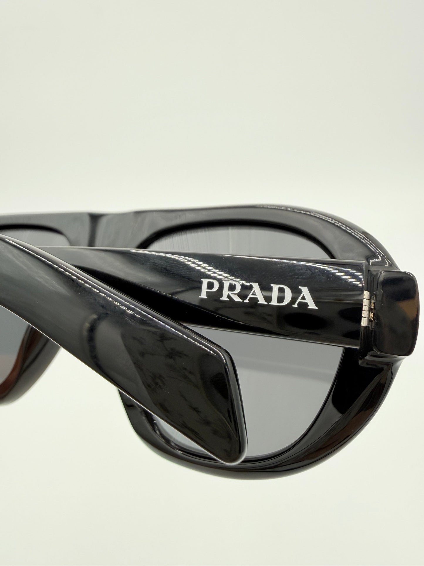 Sunglasses Luxury Designer By Prada In Black, Size: