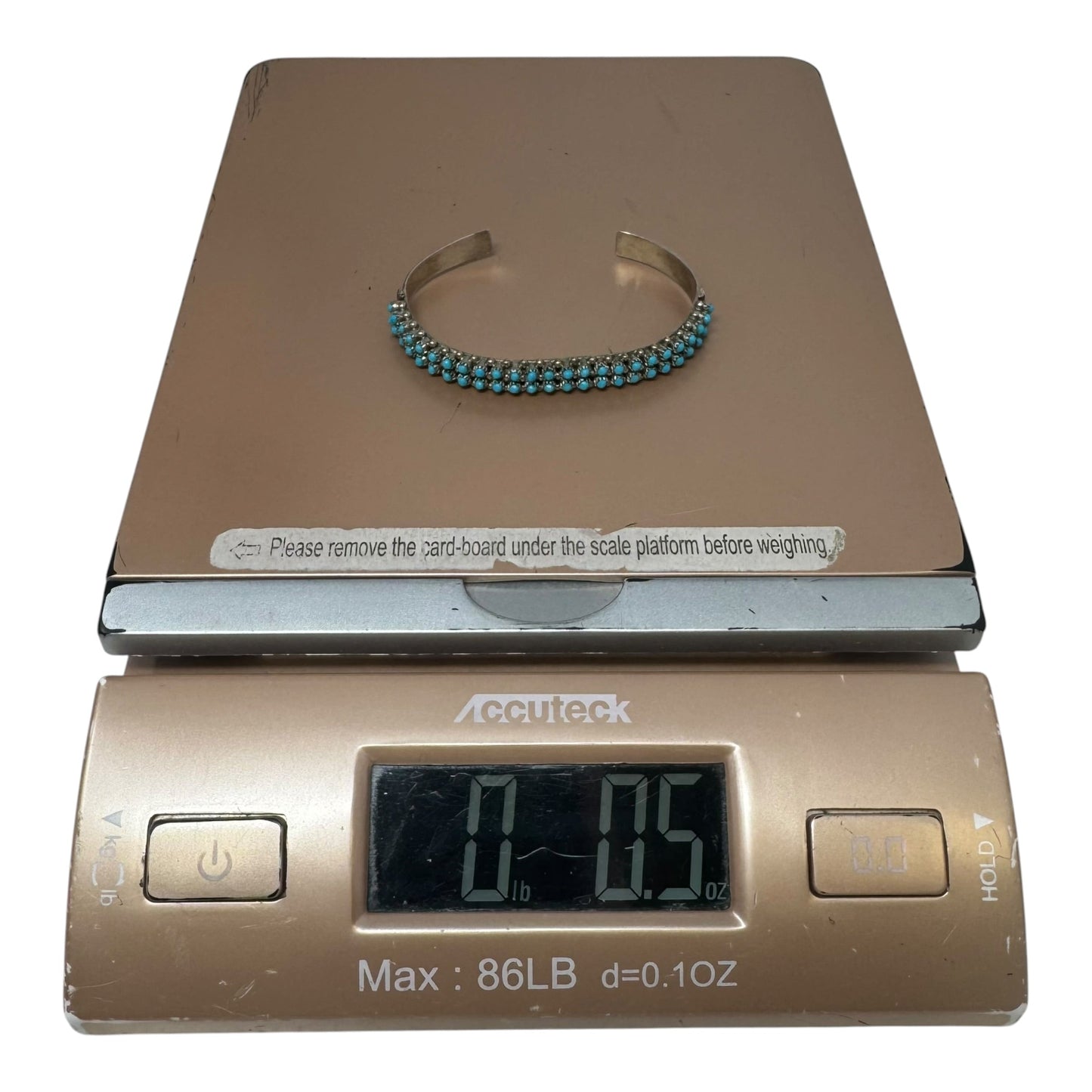 Double Row Sleeping Beauty Turquoise Snake Eyes & Sterling Silver Zuni Cuff Bracelet Stamped S. Haloo