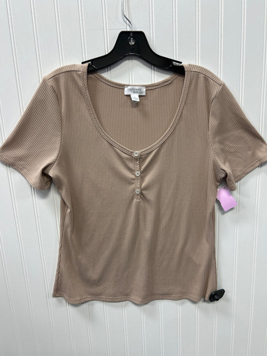 Top Ss By Clothes Mentor In Tan, Size:L