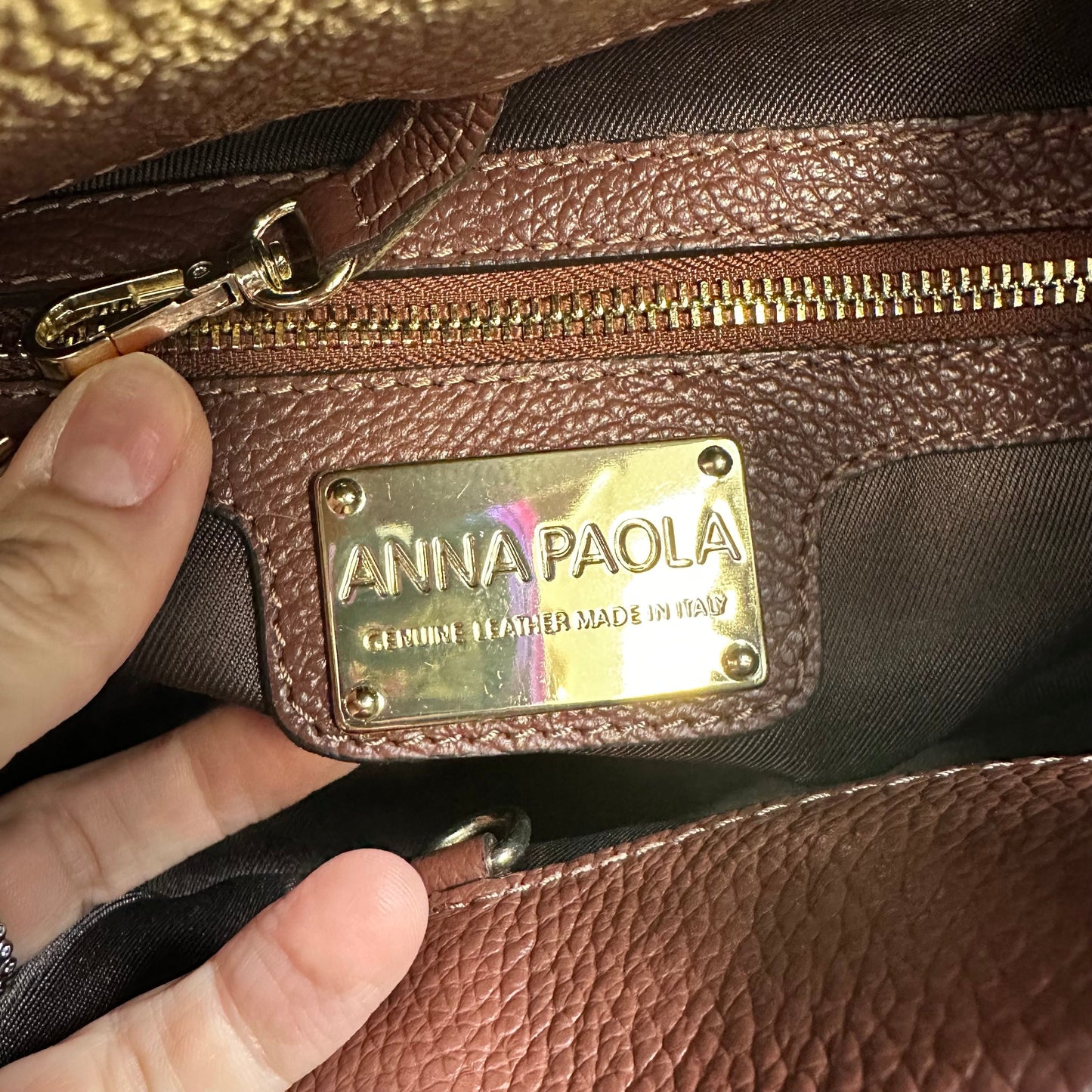 Leather Handbag By ANNA PAOLA , Size: Medium