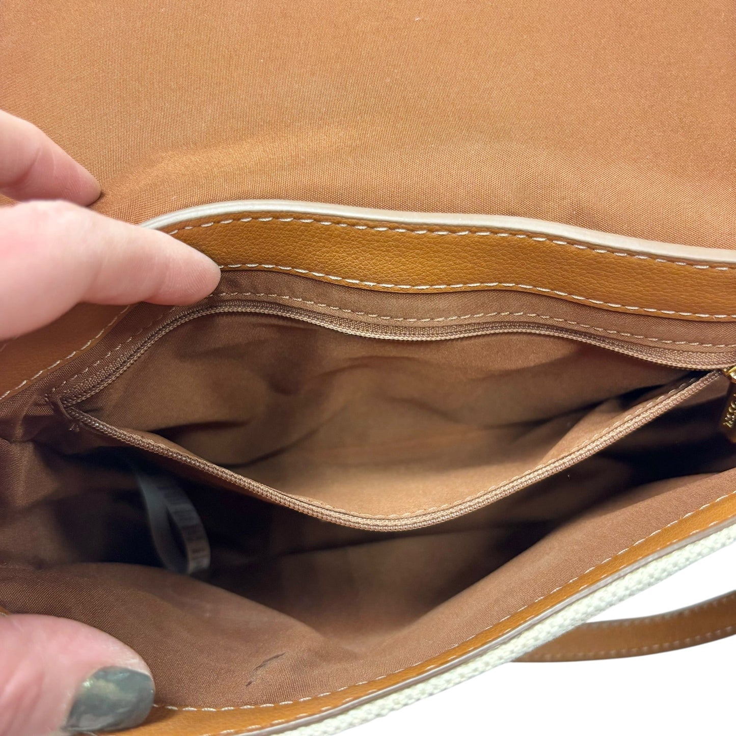 Crossbody Leather By Fossil, Size: Medium