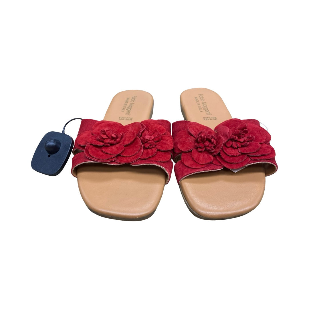 Sandals Flats By Clothes Mentor In Red, Size:8