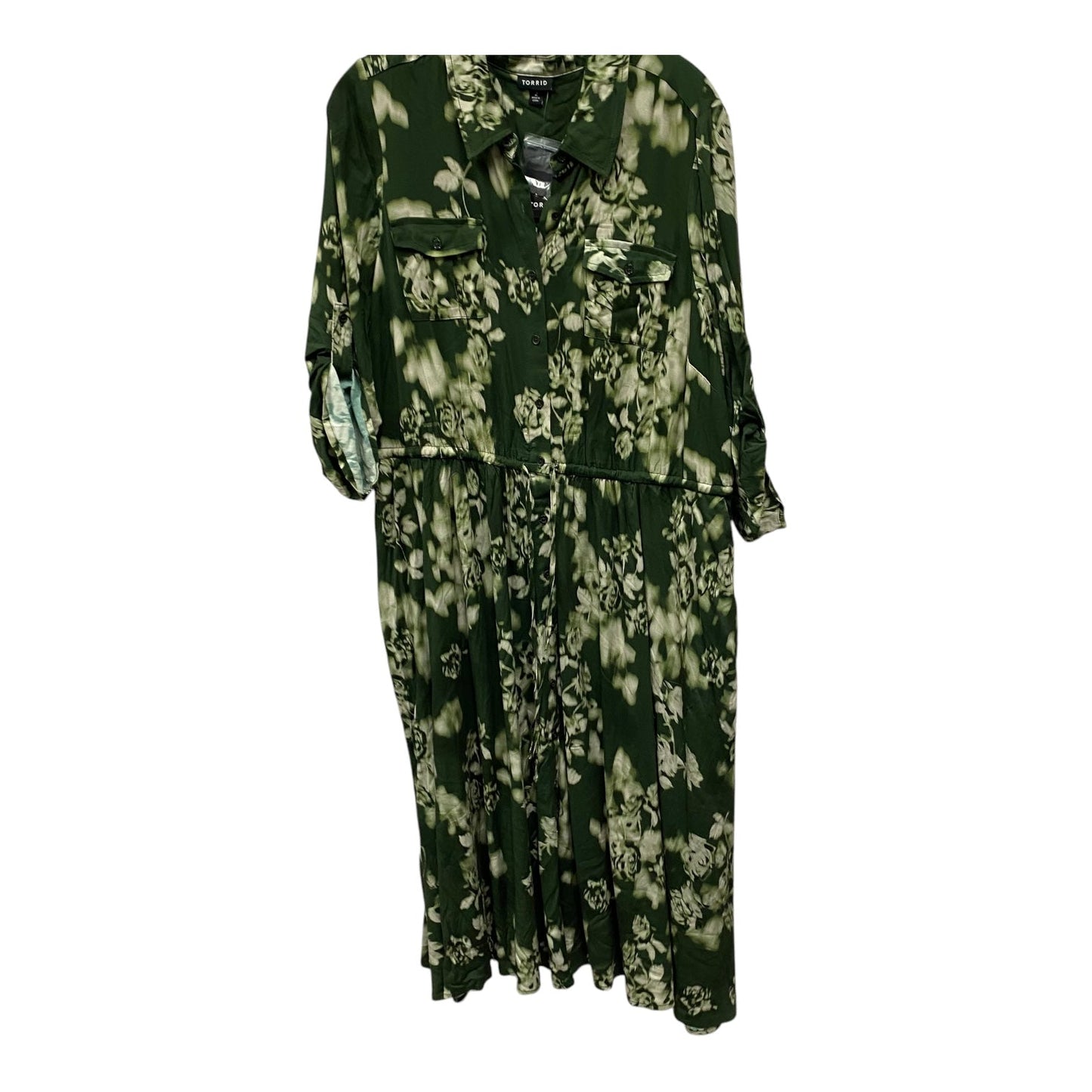 Dress Casual Midi By Torrid In Green, Size:18