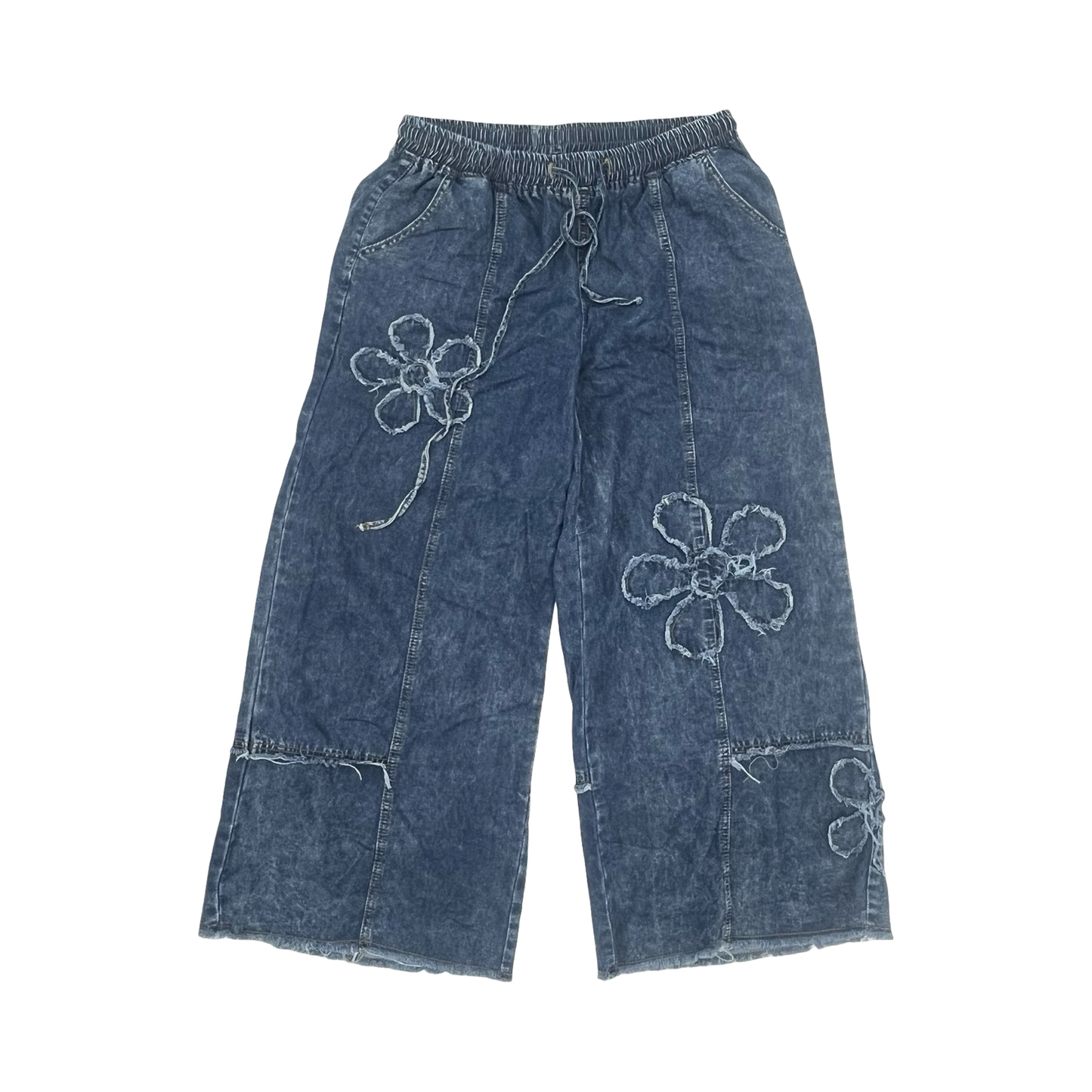 Pants Wide Leg By Shein In Blue Denim, Size:1X