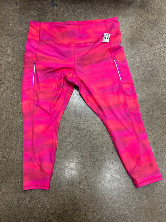 Athletic Leggings By Athleta In Orange & Pink, Size:3X