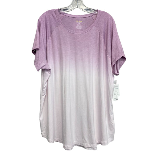 Athletic Top Ss By Tek Gear In Pink & White, Size:2X