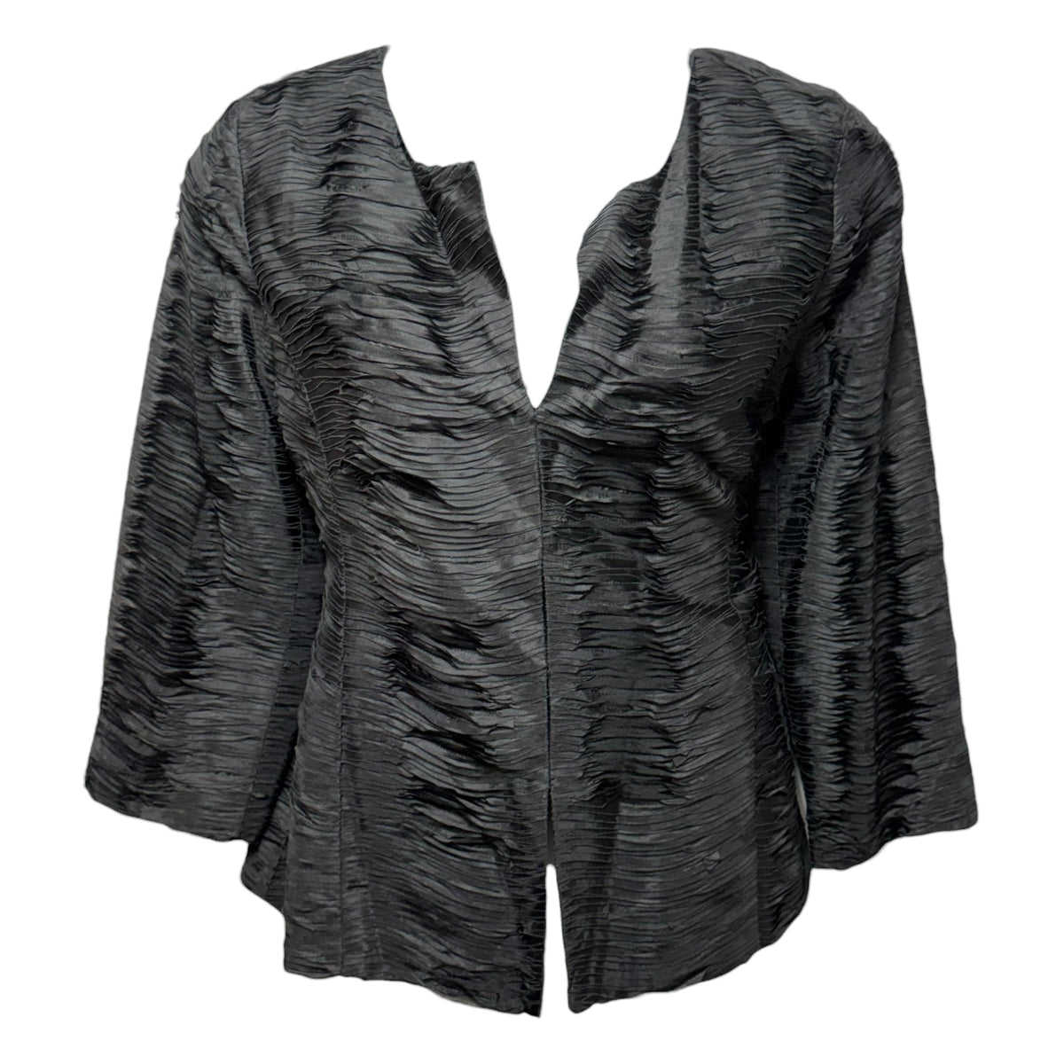 Jacket Other Silk By Eileen Fisher In Grey, Size: L