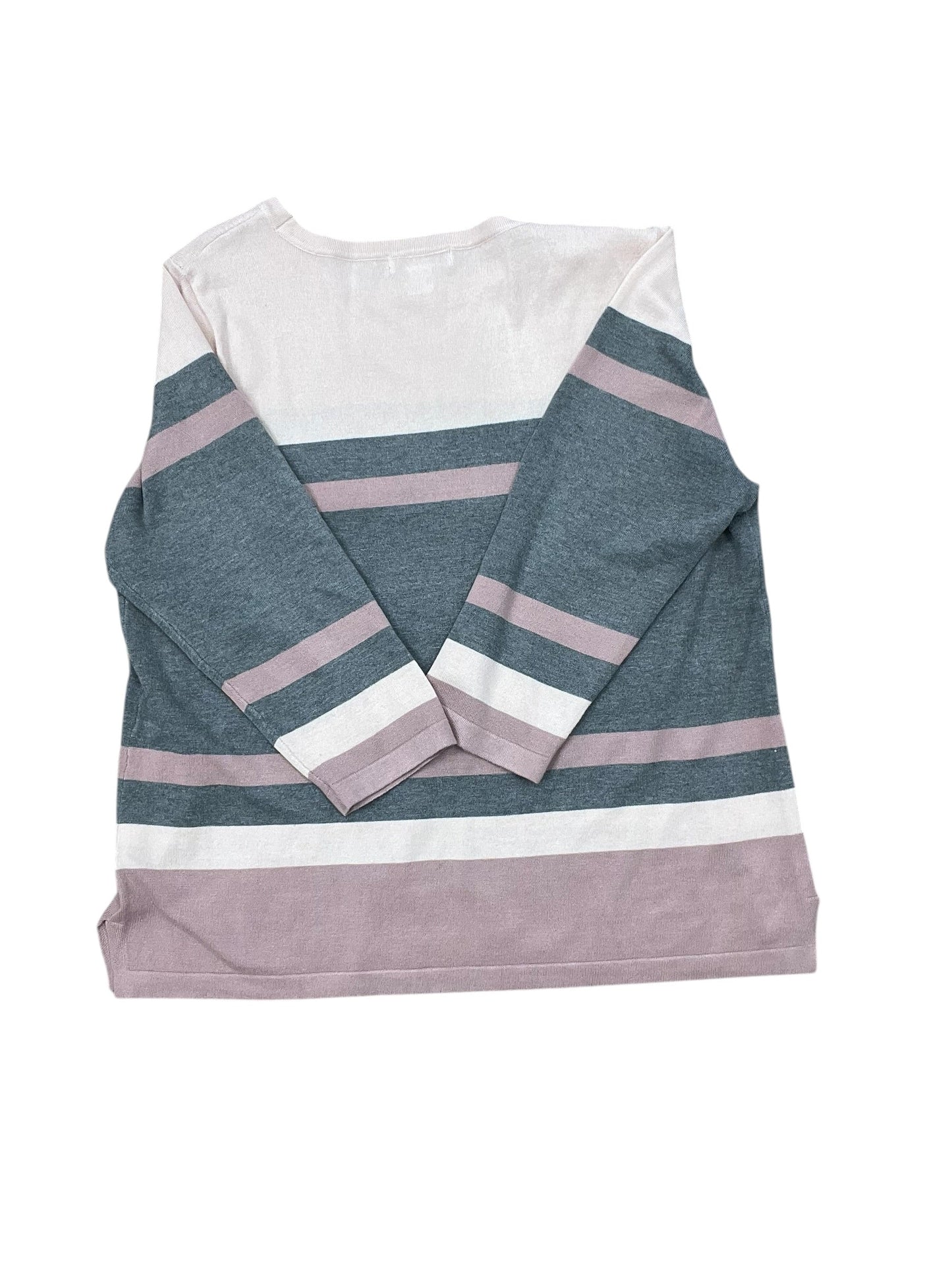 Sweater By Liz Claiborne In Cream & Grey, Size:Xl