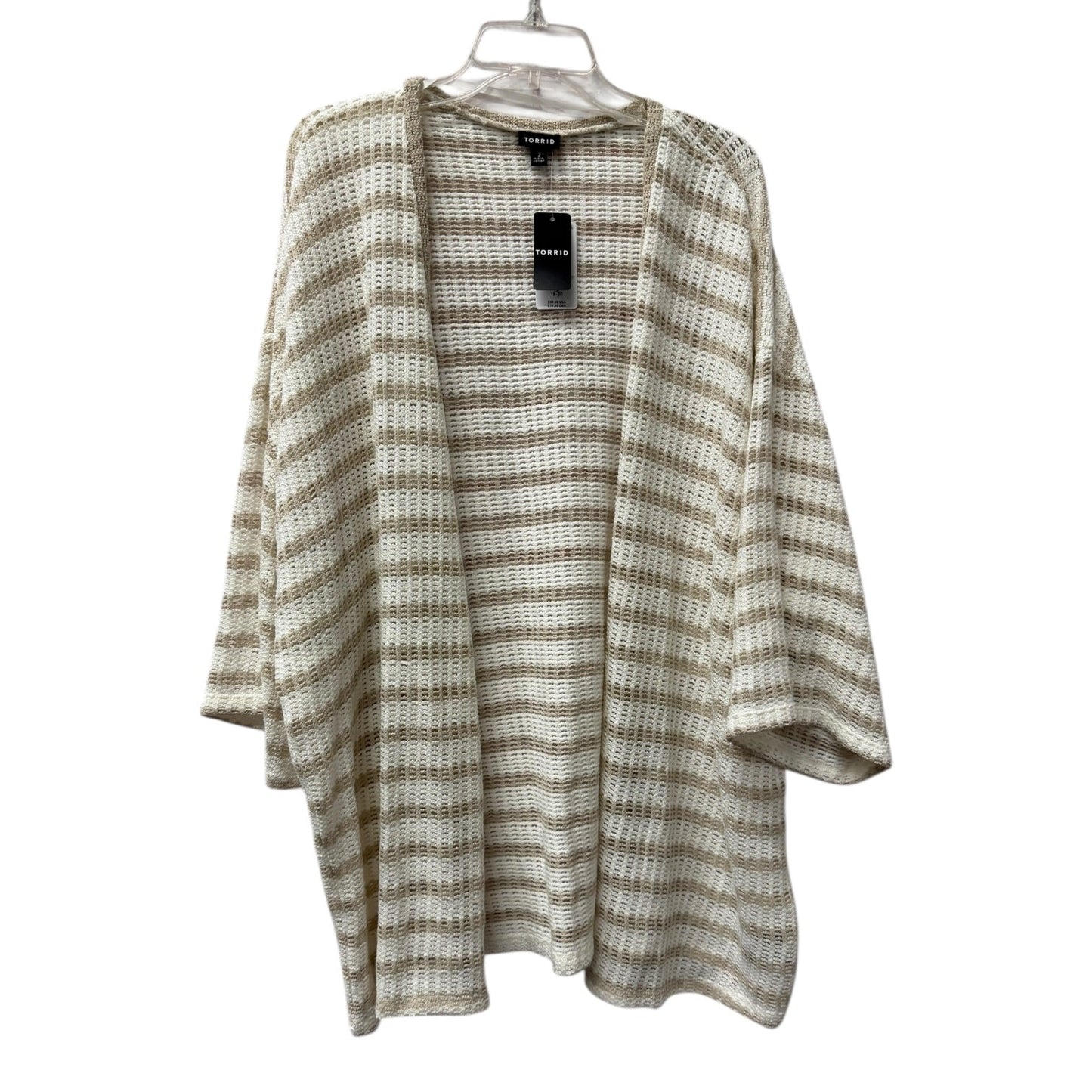 Cardigan By Torrid In Tan & White, Size:2X