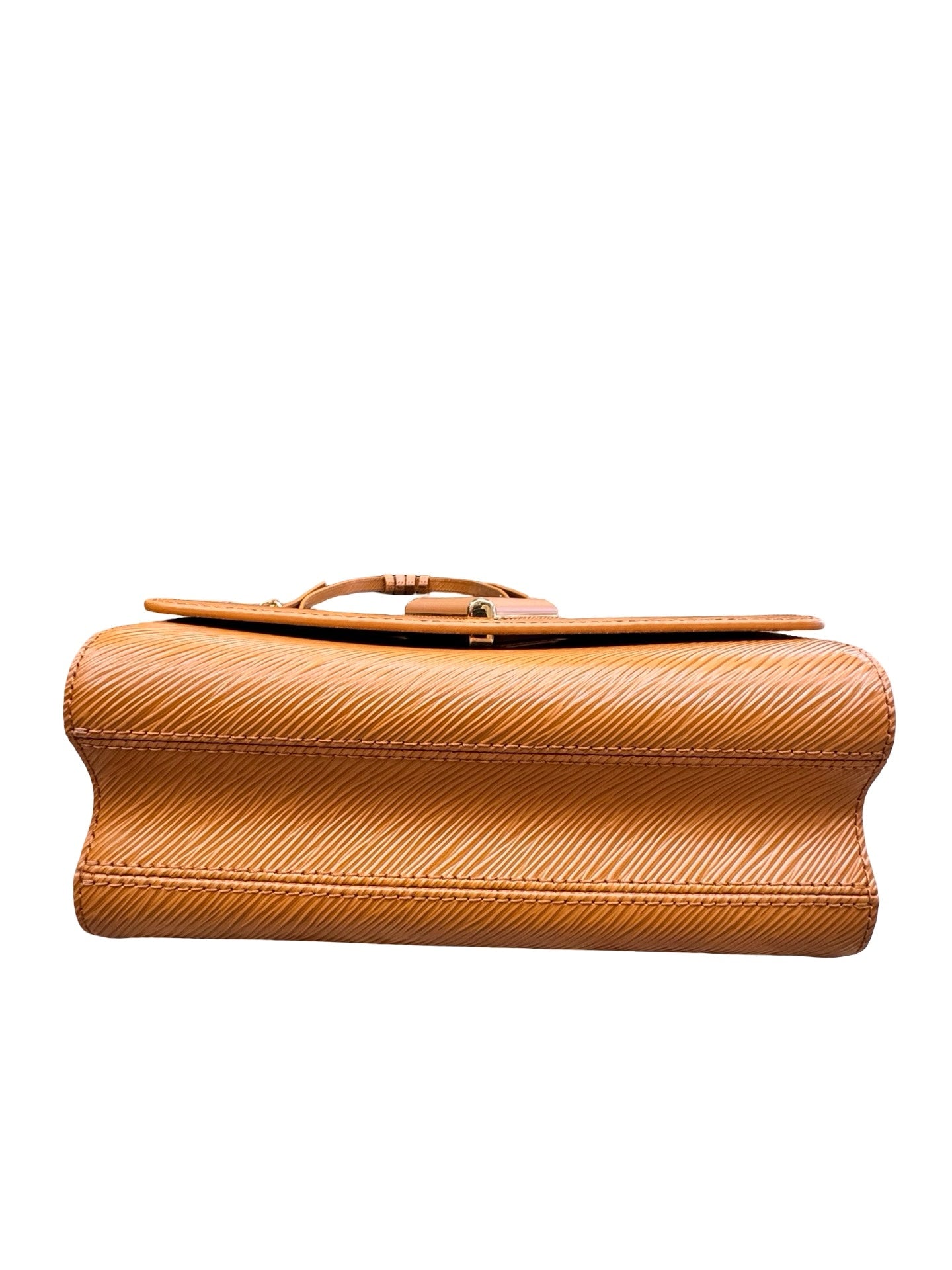 Epi Twist MM Handbag Luxury Designer By Louis Vuitton In Gold Full Set, Size:Medium (MM)