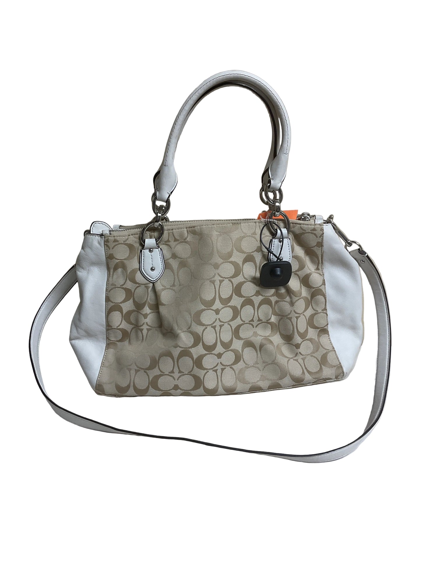 Handbag Designer By Coach In Cream & Tan, Size:Medium