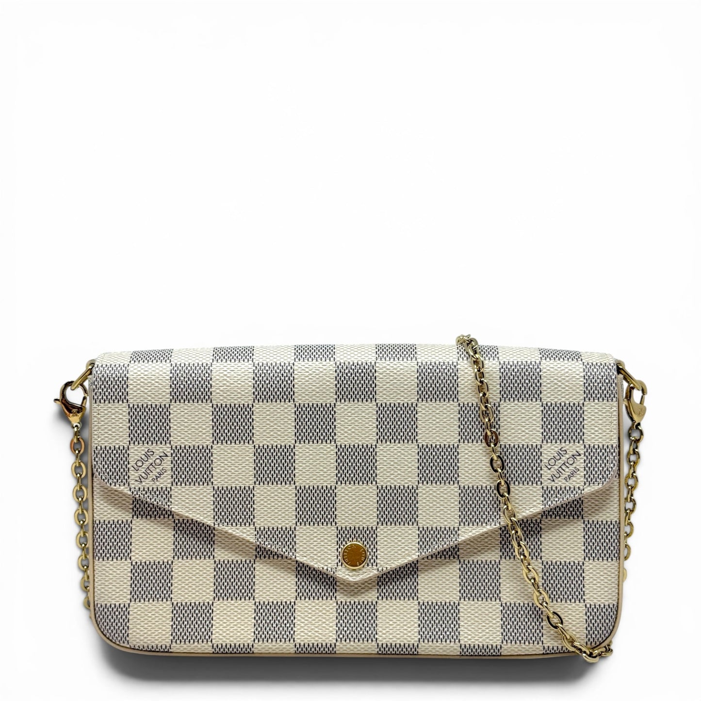 Pochette Félicie In Damier Azur Canvas Luxury Designer By Louis Vuitton, Size: Small