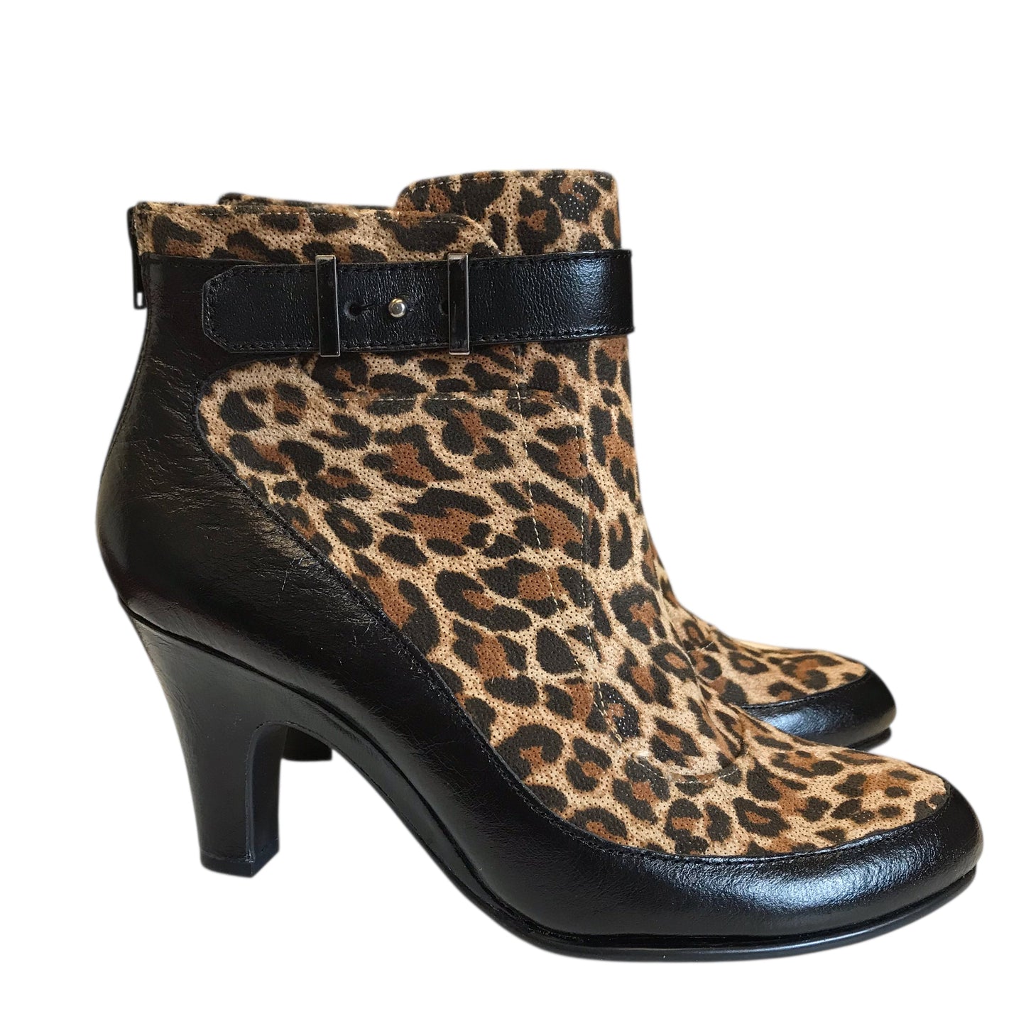 Boots Ankle Heels By Aerosoles In Animal Print, Size:8