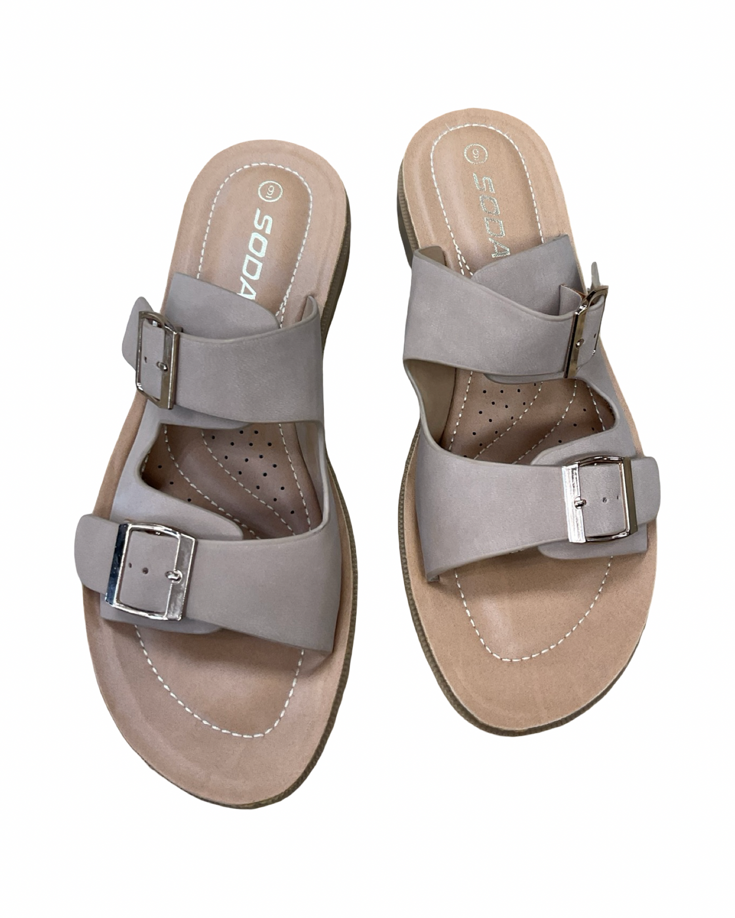 Sandals Flats By Soda In Beige, Size:9