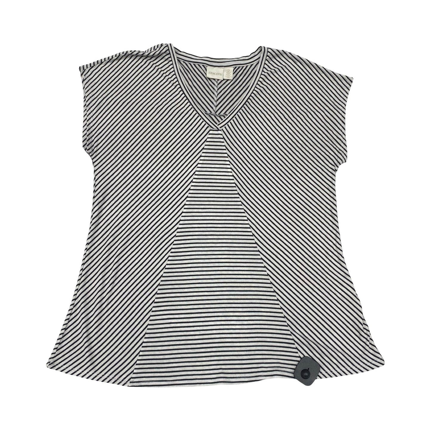 Top Sleeveless By Chicos In Striped Pattern, Size:L