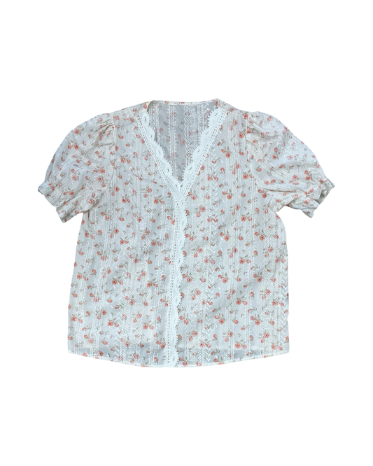 Top Ss By Shein In Cream & Orange, Size:L