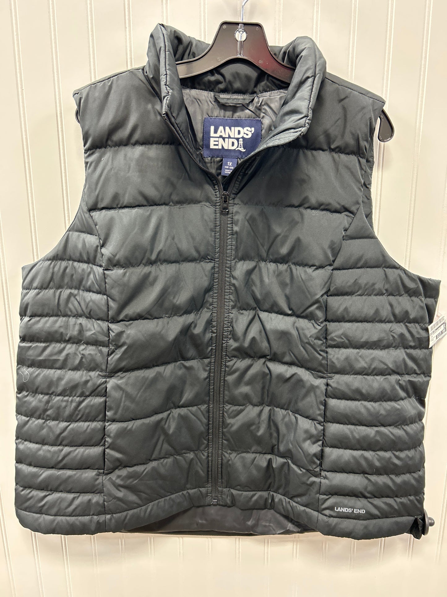 Vest Puffer & Quilted By Lands End In Black, Size:1X