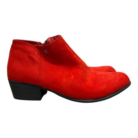 Boots Ankle Flats By Daisy Fuentes In Red, Size:8.5