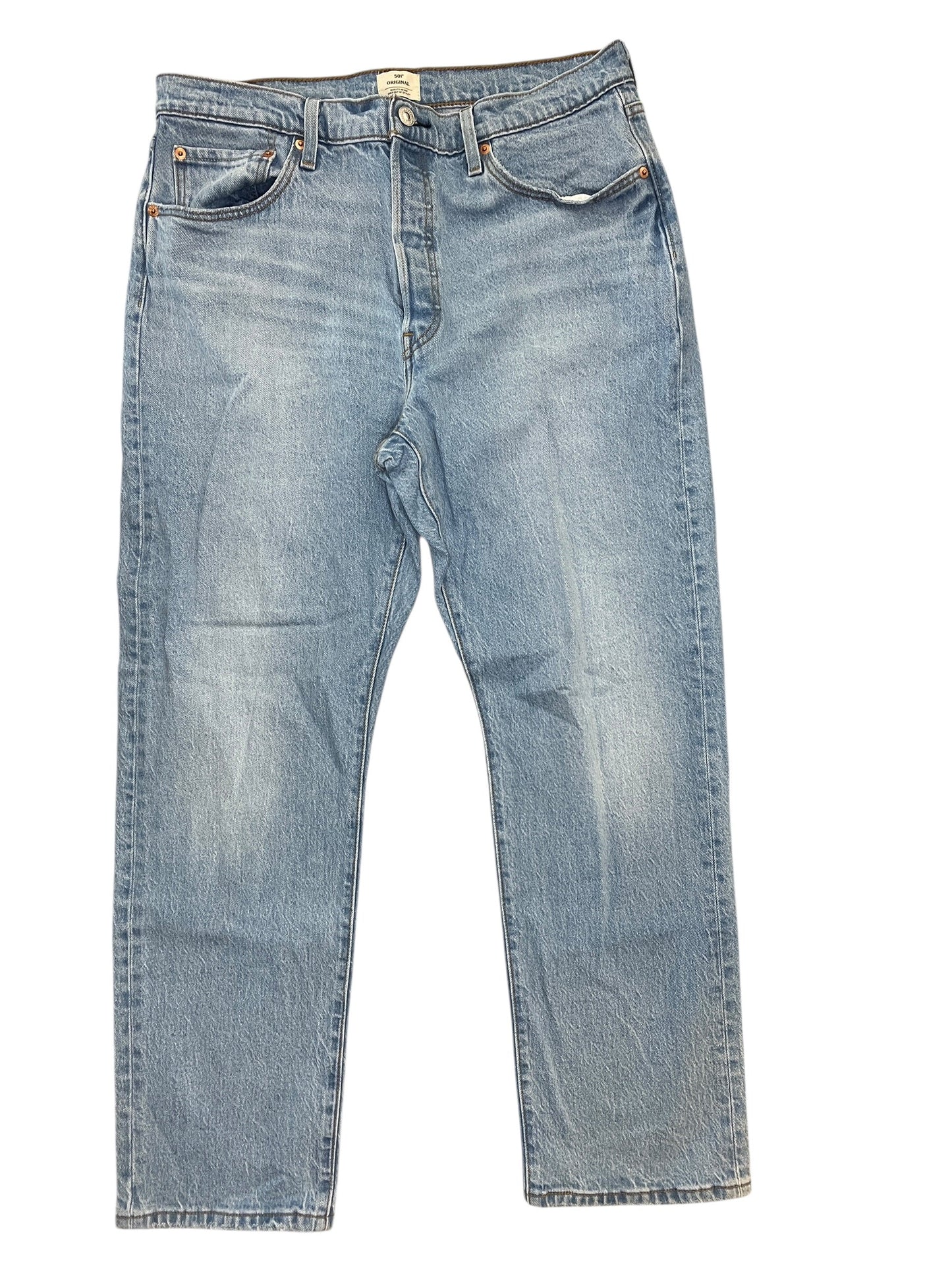Jeans Straight By Levis In Blue Denim, Size:16