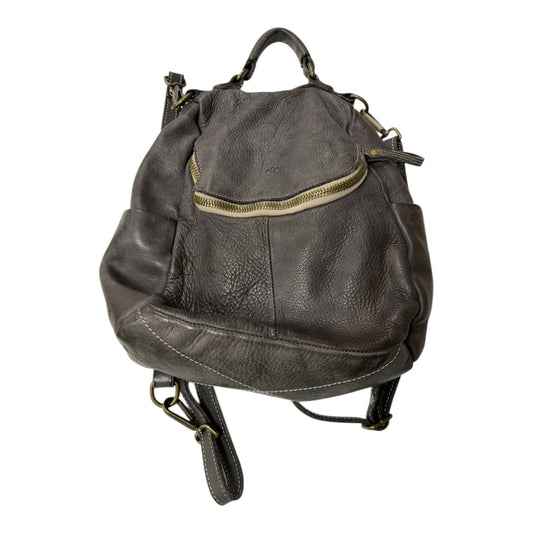 Backpack Leather By Vera pelle  In Grey, Size:Medium