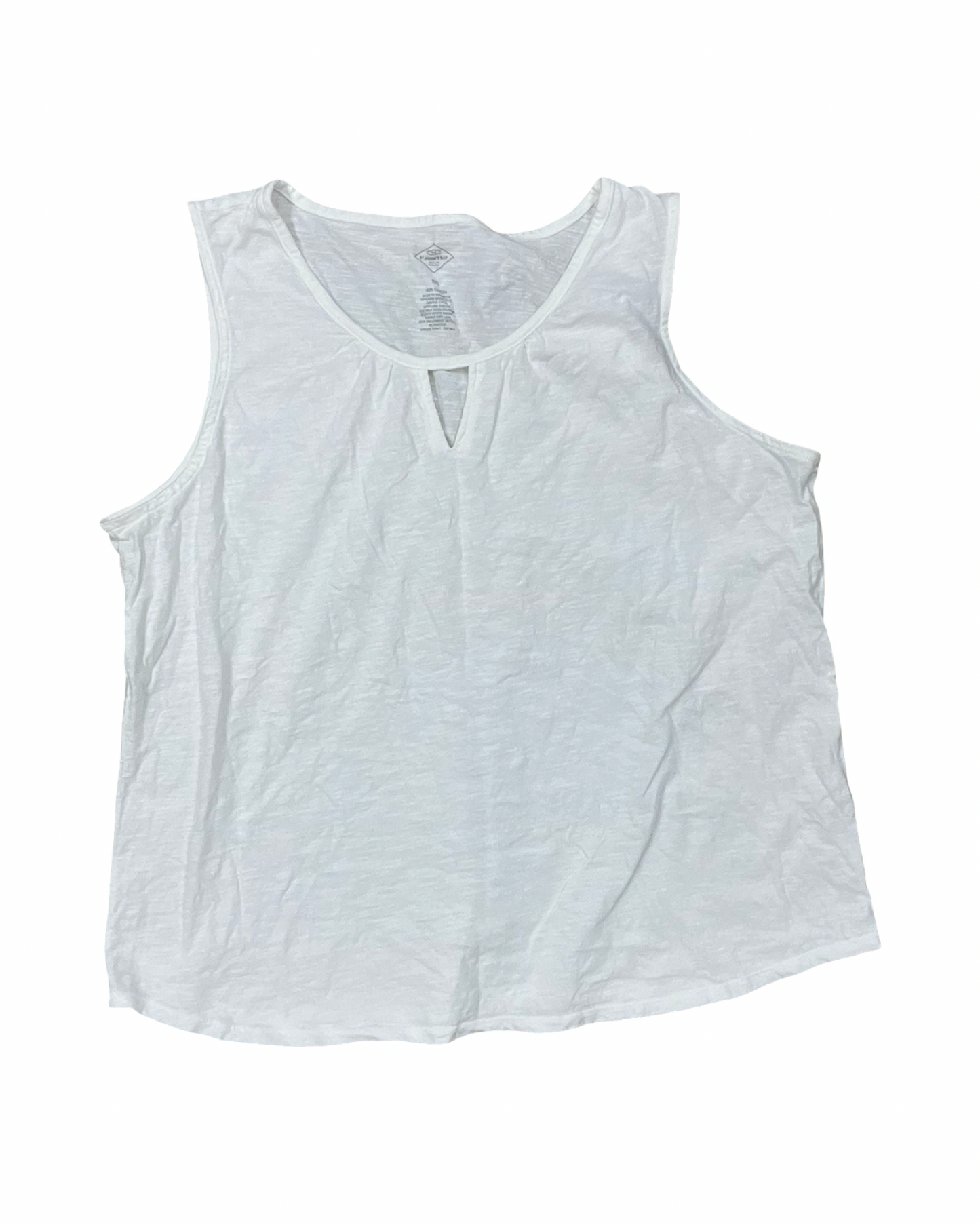 Top Sleeveless By St Johns Bay In White, Size:1X
