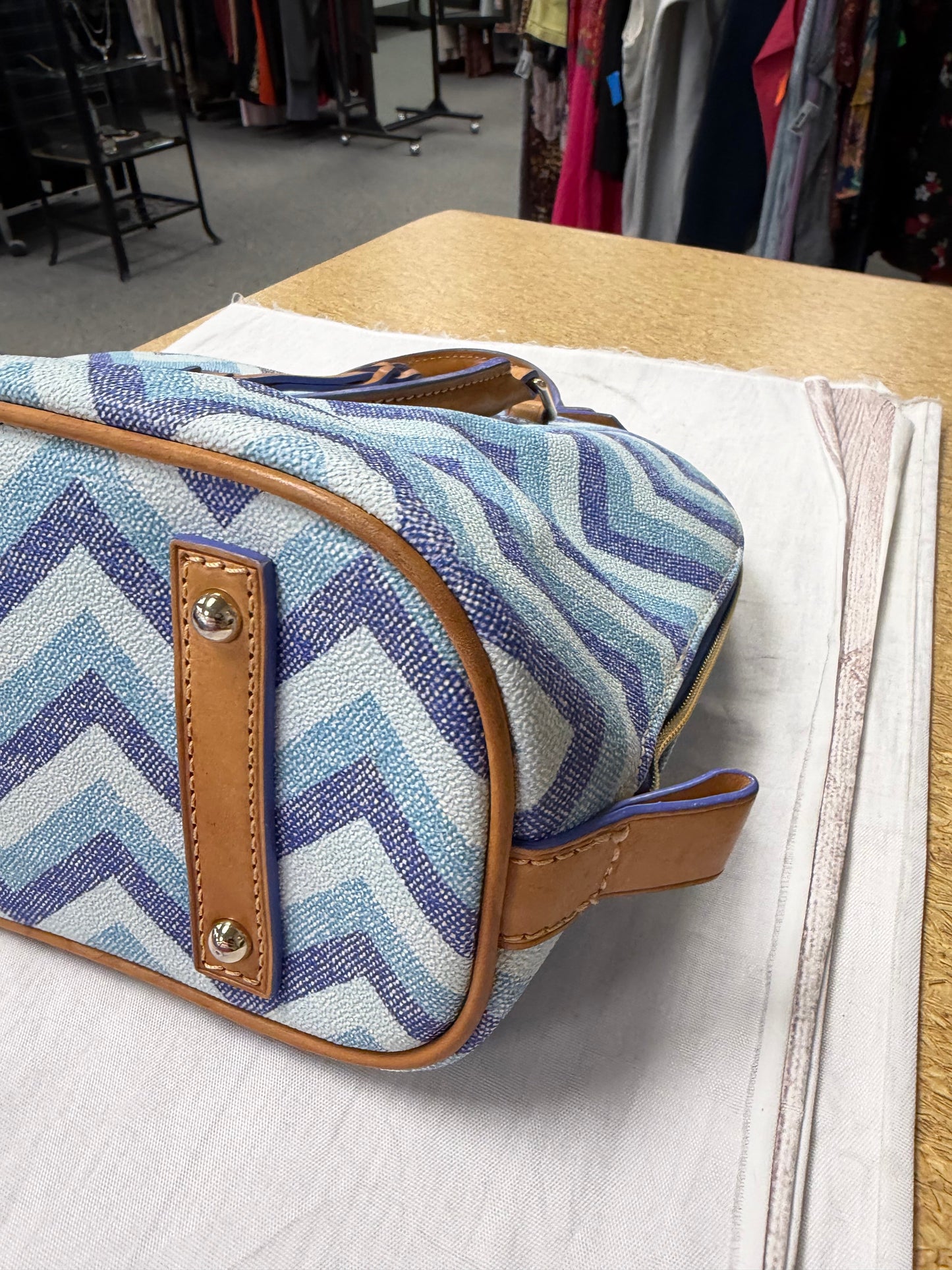 Handbag Designer By Dooney And Bourke In Blue, Size:Medium