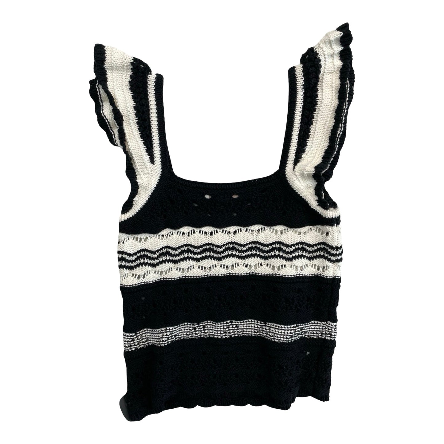 Top Sleeveless By Loft In Black & White, Size:S