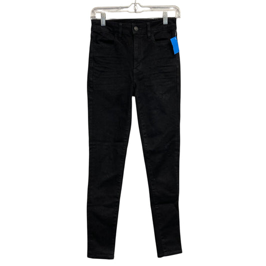Jeans Jeggings By American Eagle In Black Denim, Size:4