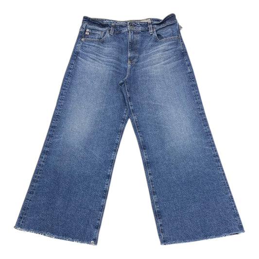 Jeans Wide Leg By Ag Jeans In Blue Denim, Size:12