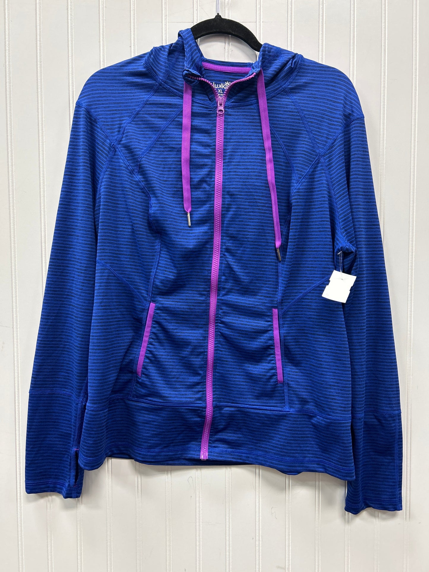 Athletic Jacket By Lukka In Blue, Size:Xl