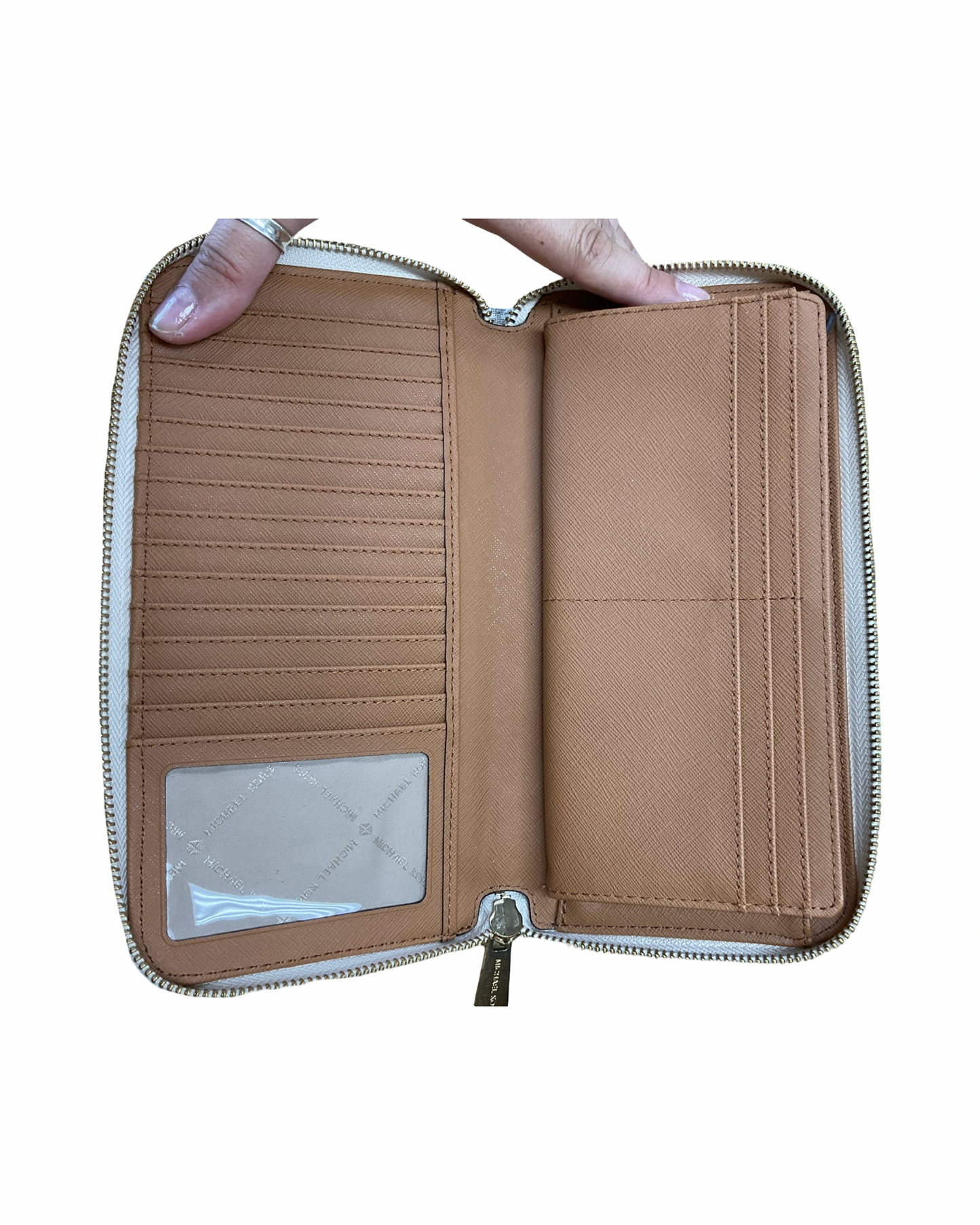 Wallet Designer By Michael Kors In Cream & Tan, Size:Large
