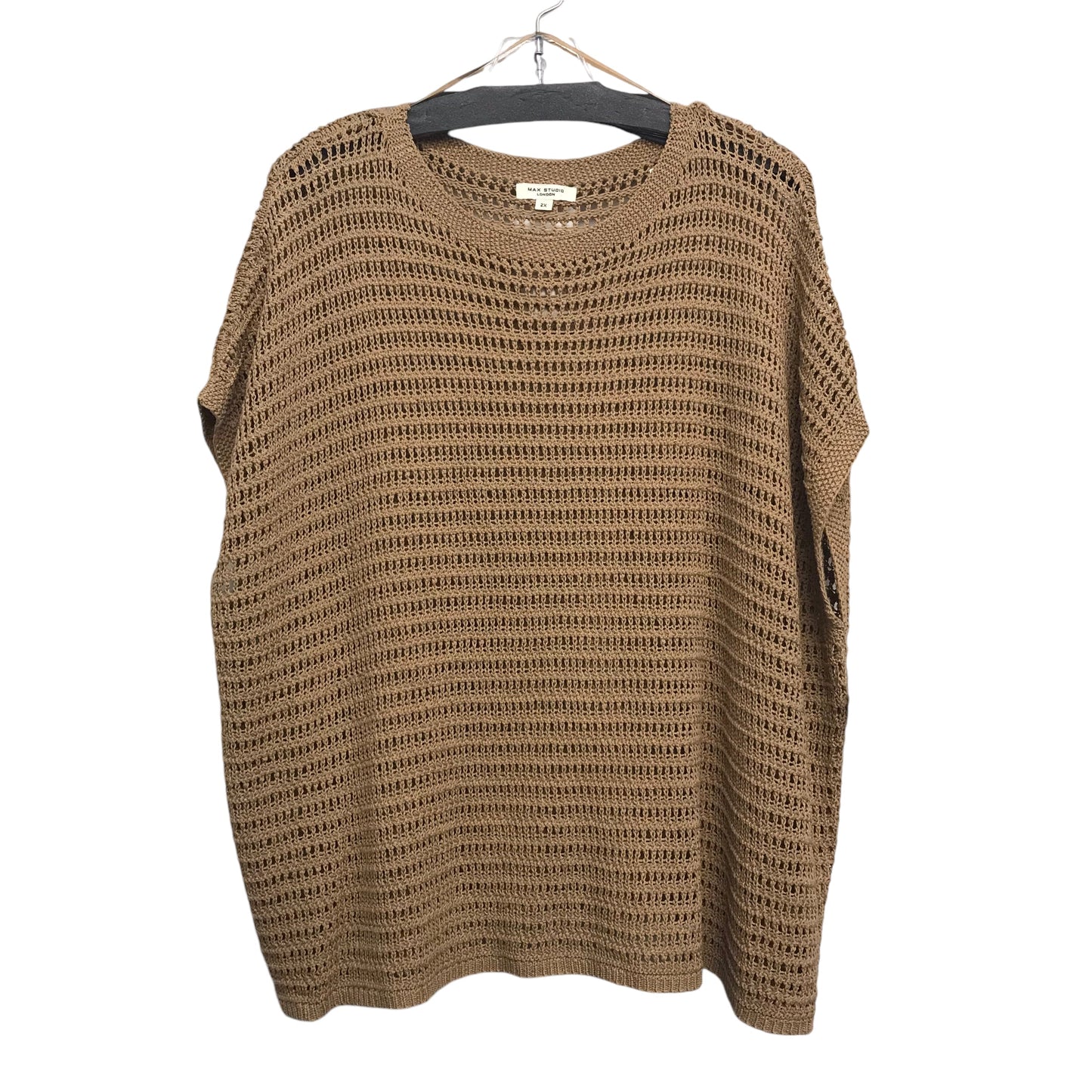 Sweater Ss By Max Studio In Tan, Size:2X