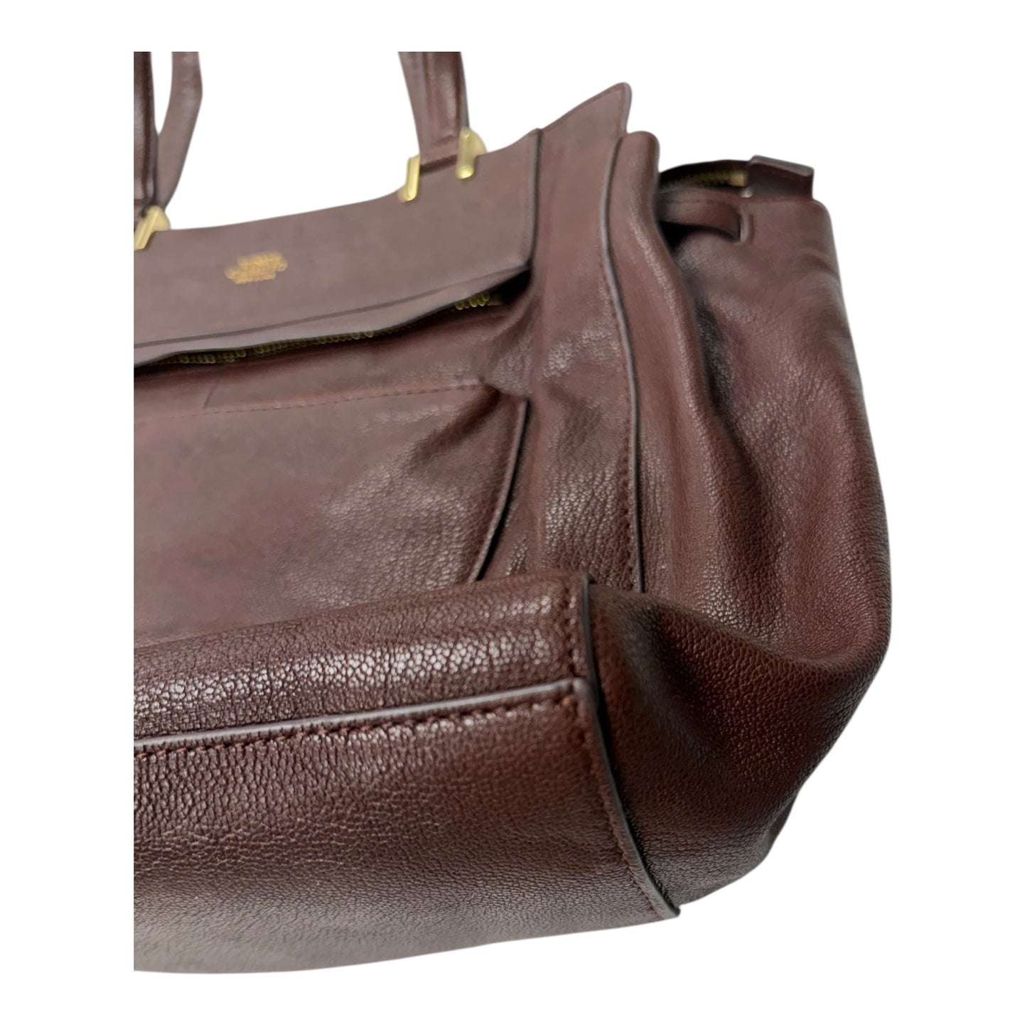 Handbag Leather By Vince Camuto In brown , Size:Large