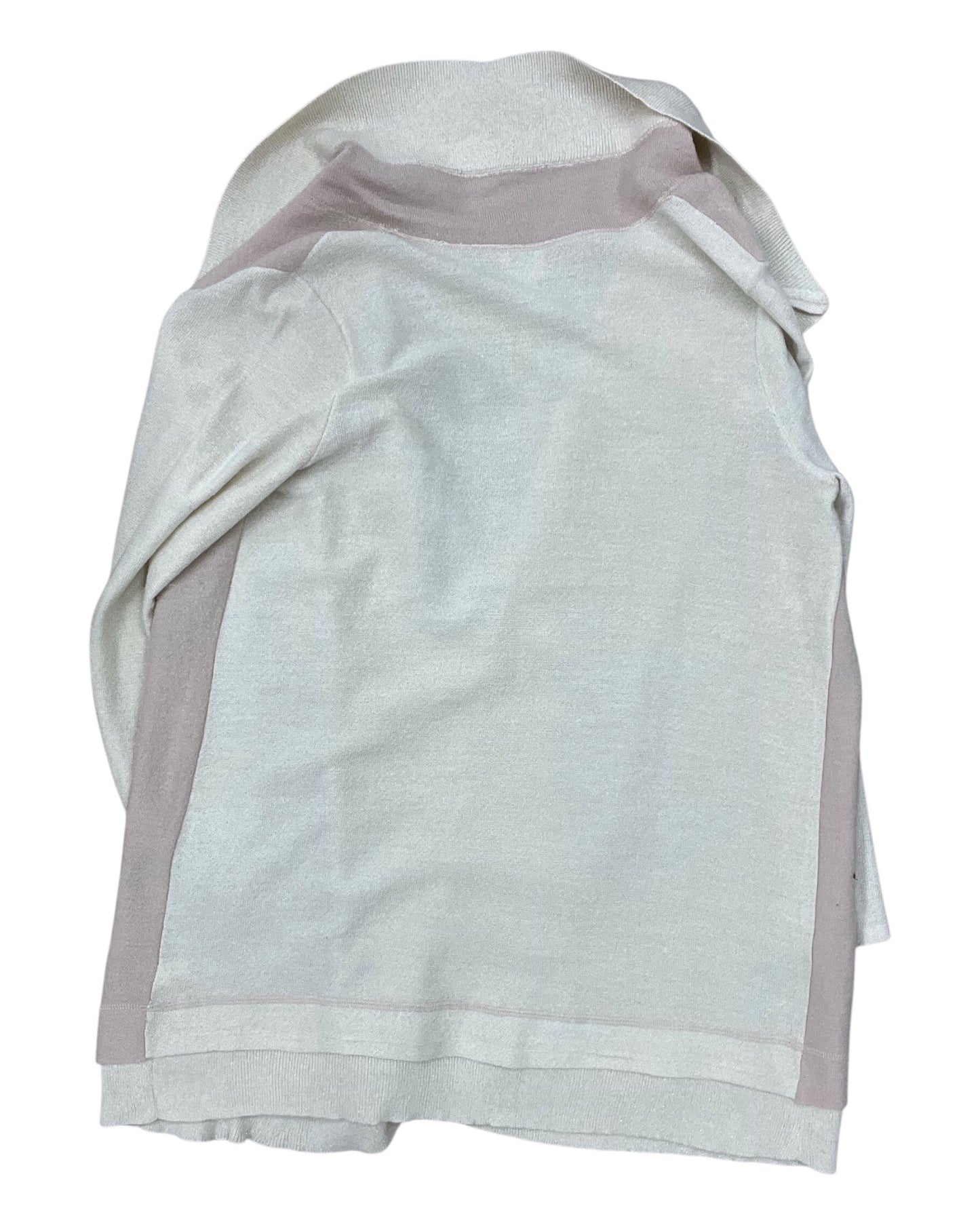 Sweater Cardigan By Chicos In Cream & Tan, Size:L