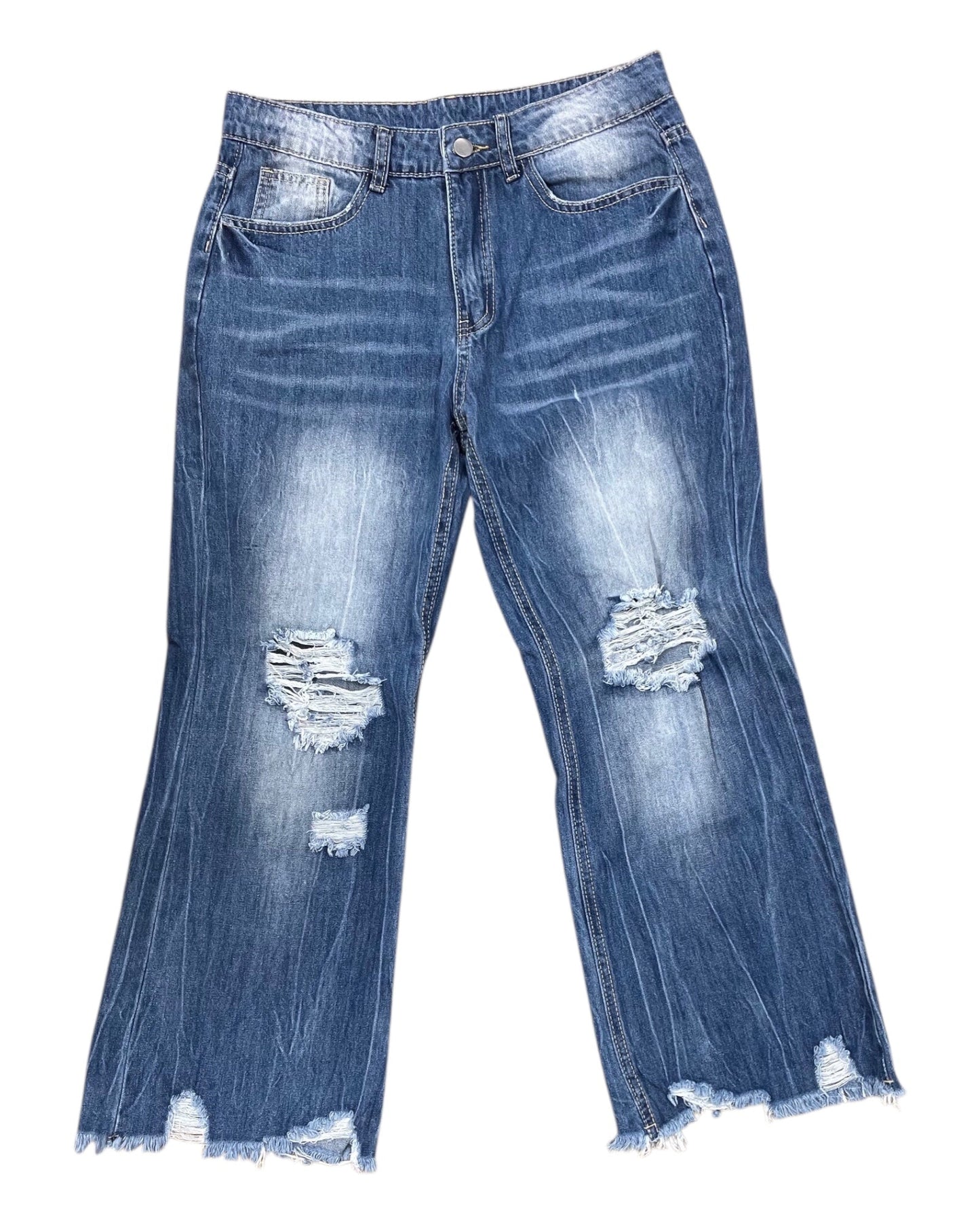 Jeans Wide Leg By Clothes Mentor In Blue Denim, Size:M