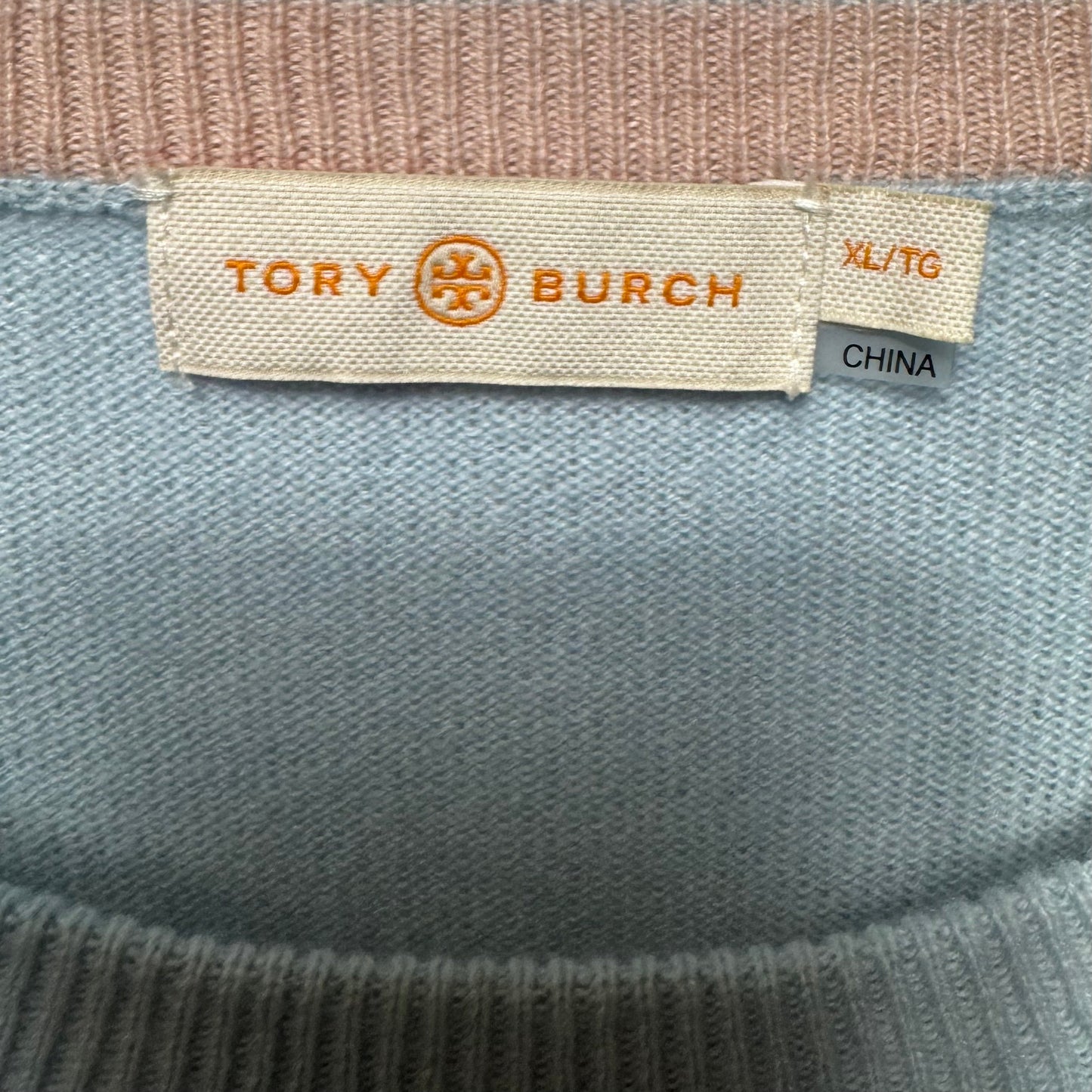 Cashmere Sweater Designer By Tory Burch In Blue, Size: Xl