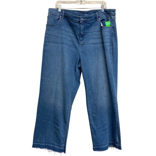Jeans Straight By Chicos In Blue Denim, Size:20