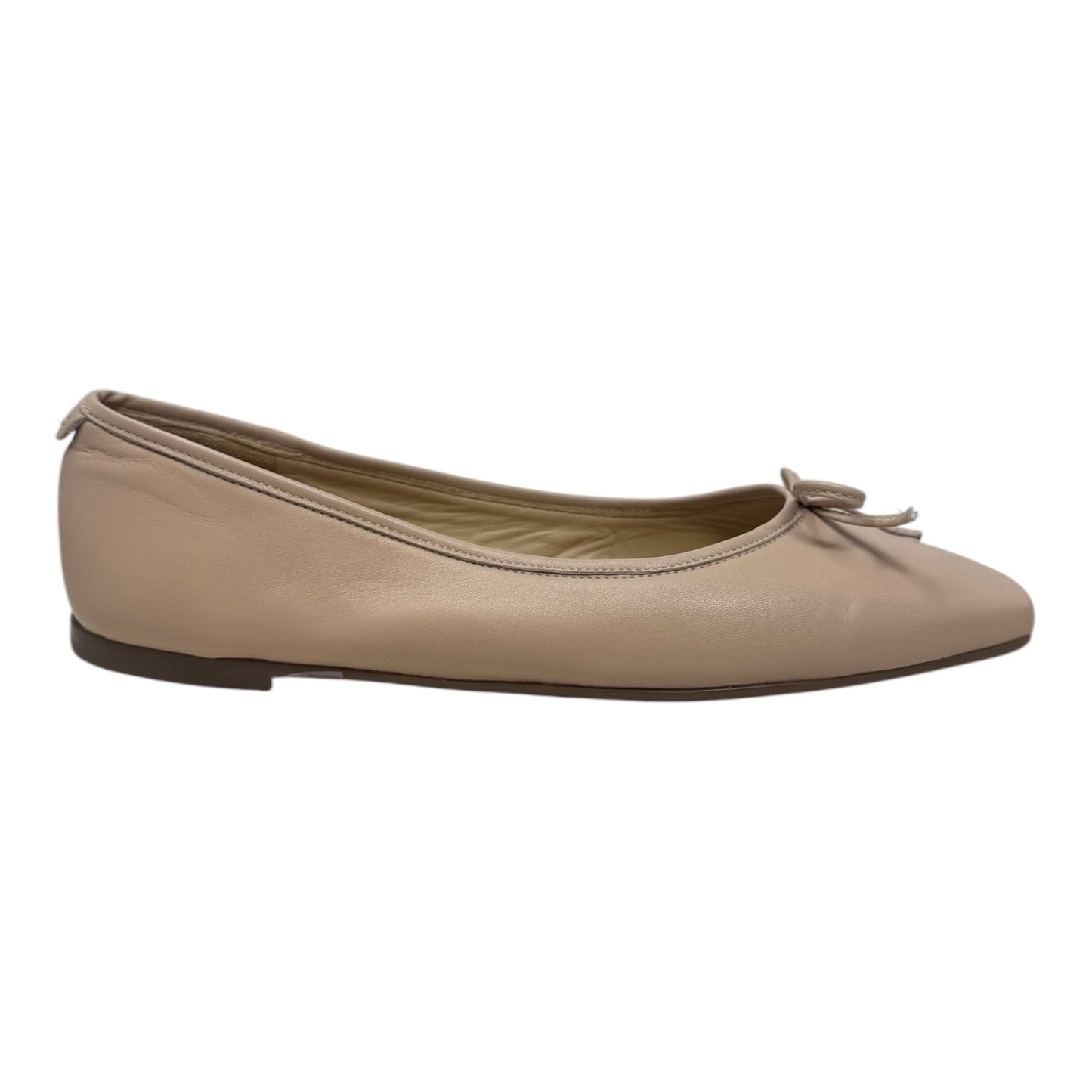 Gwynn Bow Nappa Leather Ballet Flats Shoes By Bernardo In Cream, Size: 9