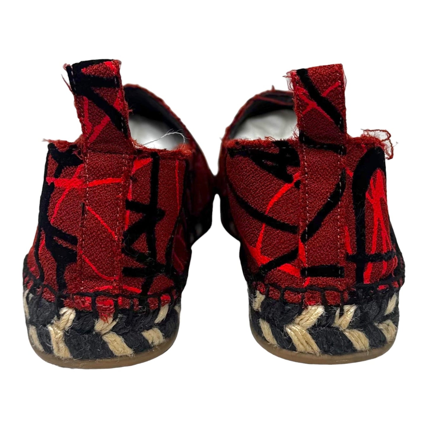 Abstract Espadrille Shoes Luxury Designer By Proenza-schouler In Black & Red, Size: 8 (38)