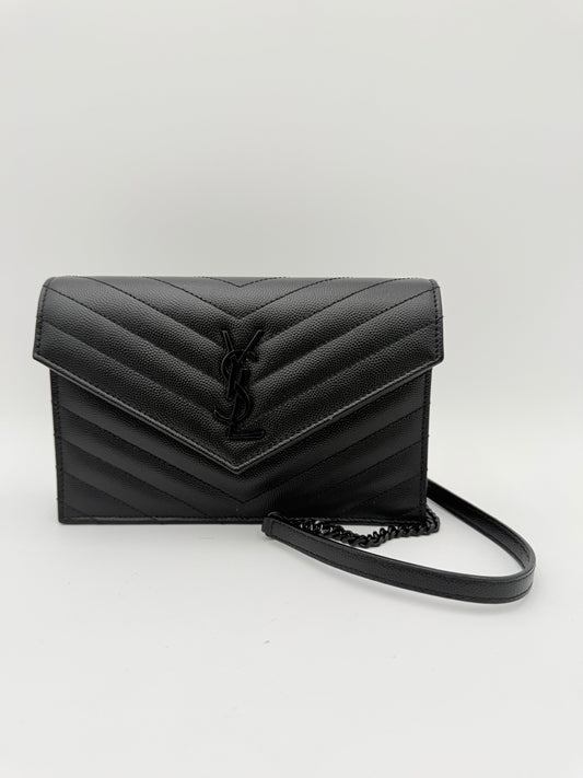 Crossbody Luxury Designer By Yves Saint Laurent In Black, Size:Small