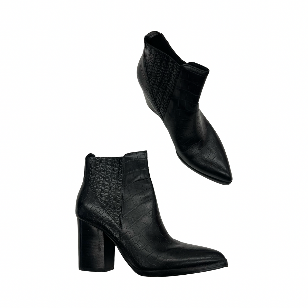 Boots Ankle Heels By Marc Fisher In Black, Size:7.5