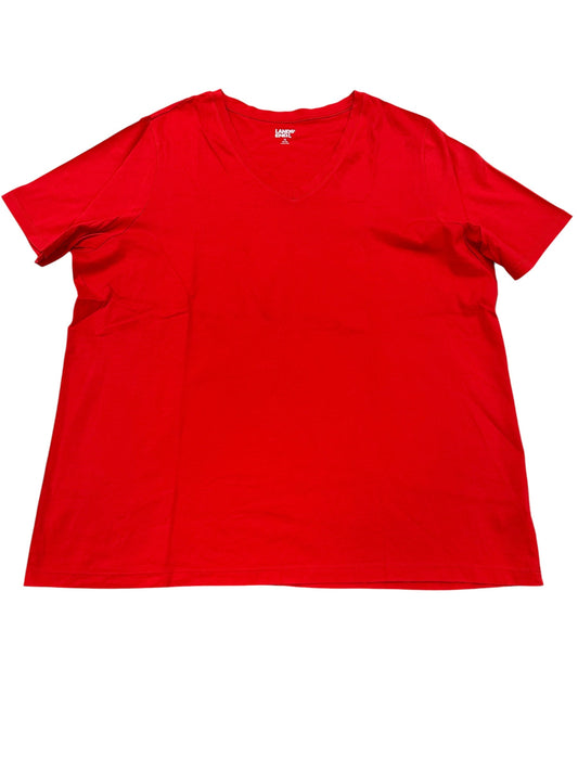 Top Ss Basic By Lands End In Red, Size:1X