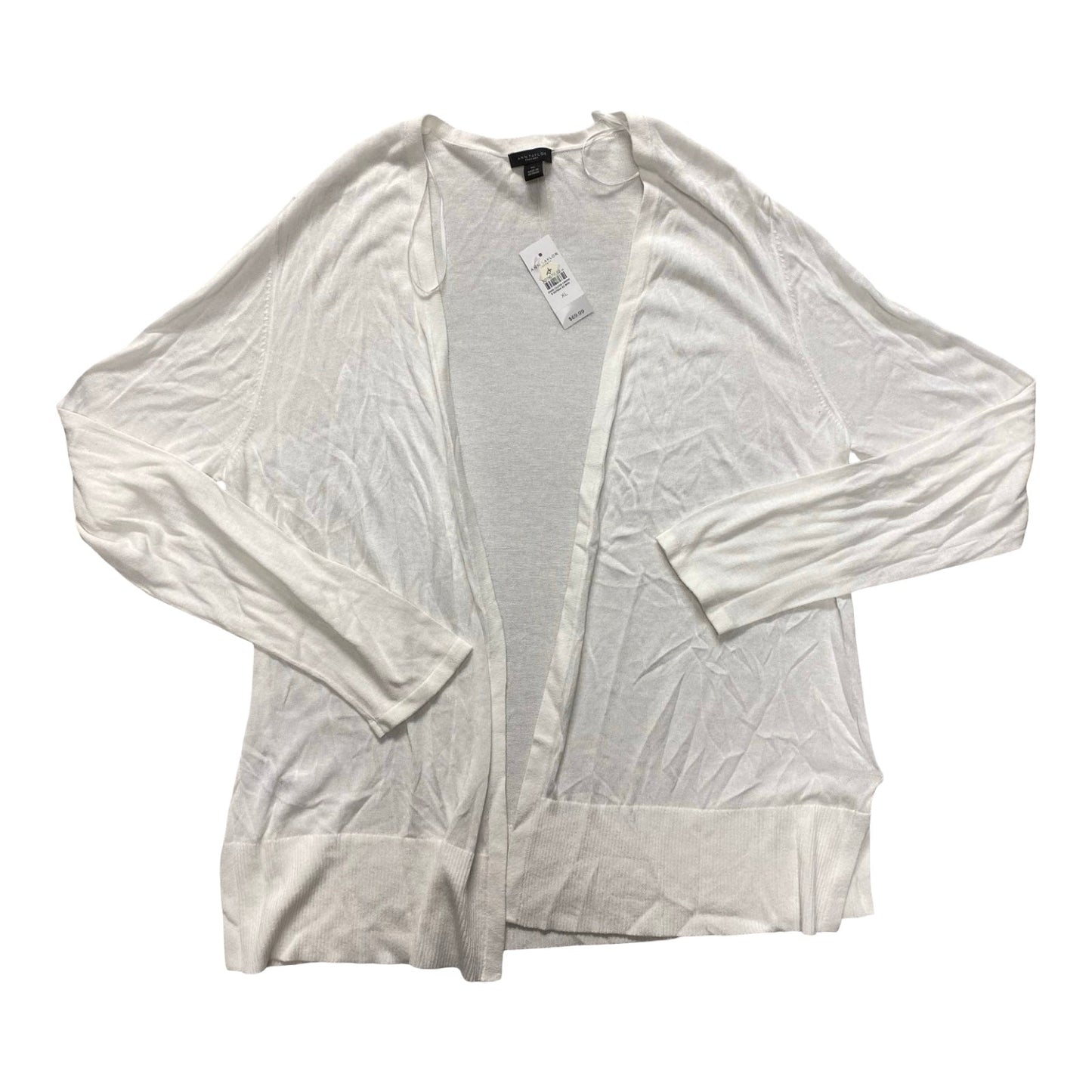 Sweater Cardigan By Ann Taylor In White, Size:Xl