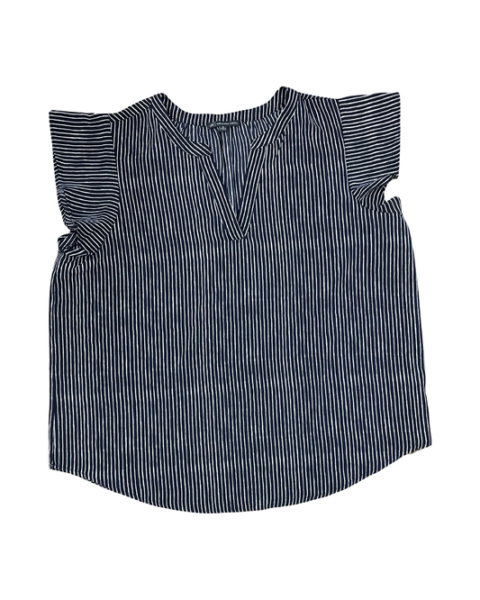 Top Ss By Adrianna Papell In Blue & White, Size:Xl