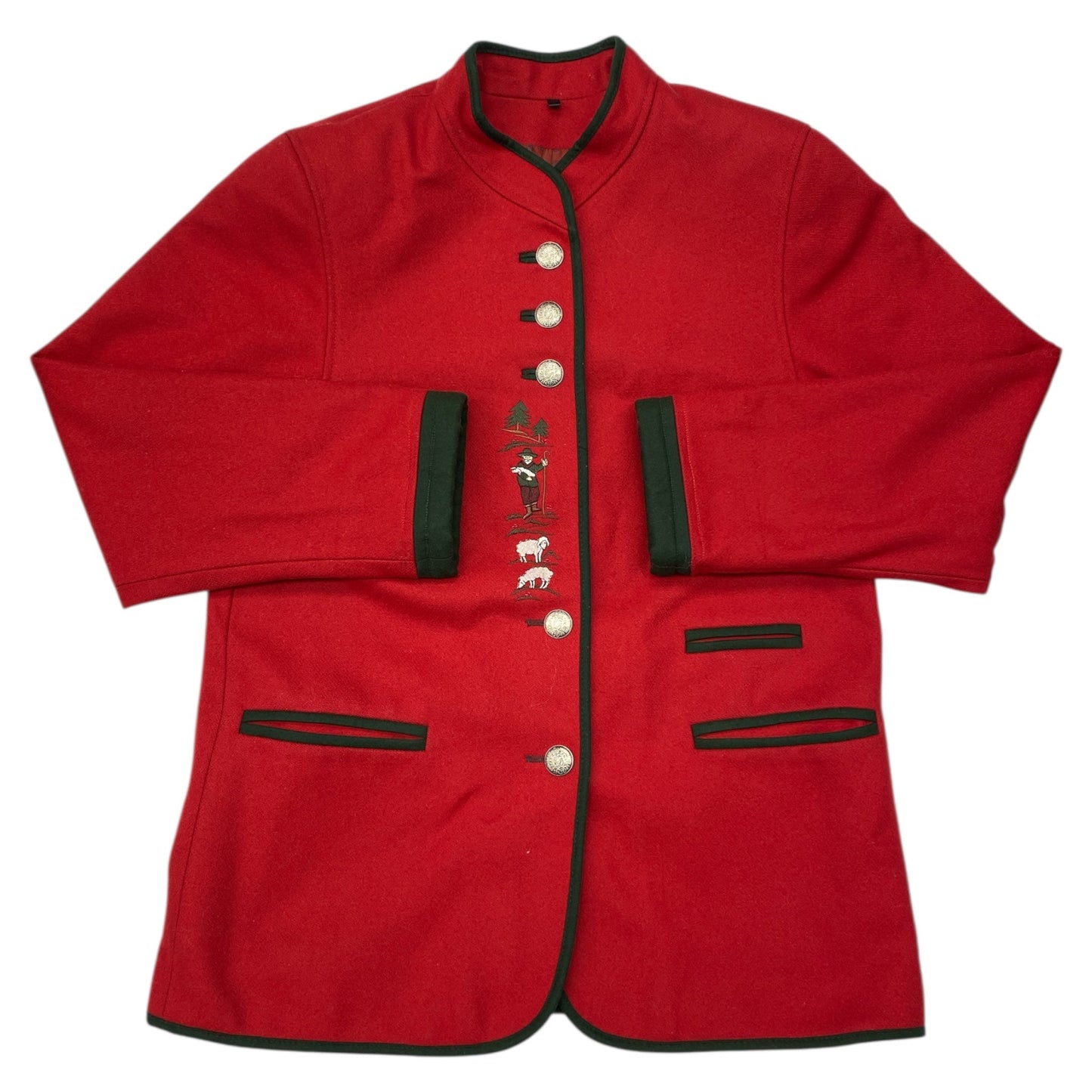 Coat Designer By In Green & Red, Size:S